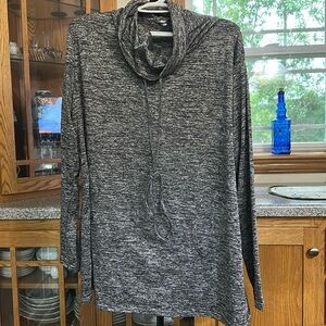 Dark Gray Heather Cowl Neck Dry Fit Tunic